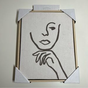 NWT Threshold Framed Printed Cotton Canvas Wall Decor 8” x 10”